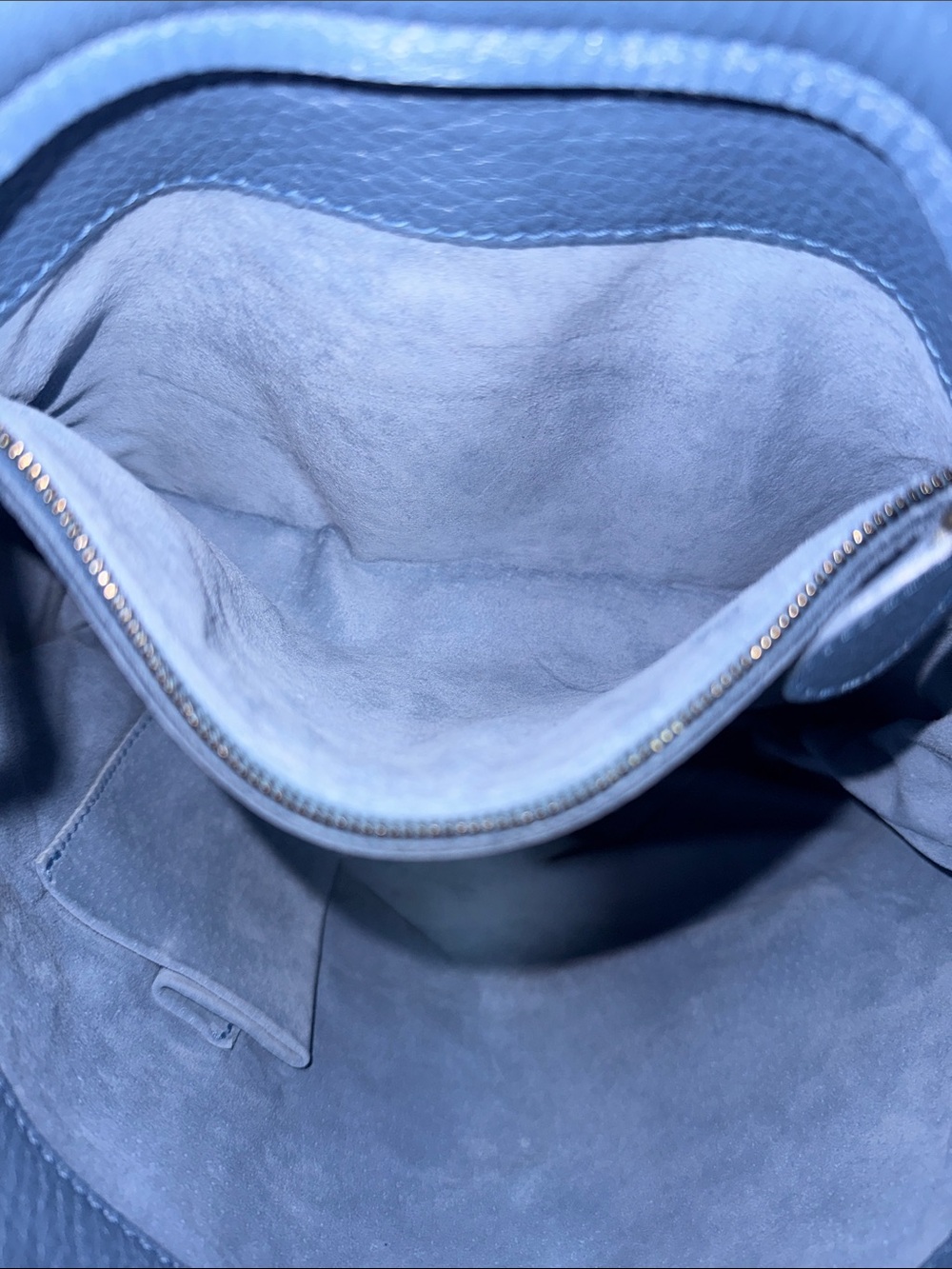 Bottega Veneta Blue Leather Woven Motif Bucket Bag - Picture 9 of 13